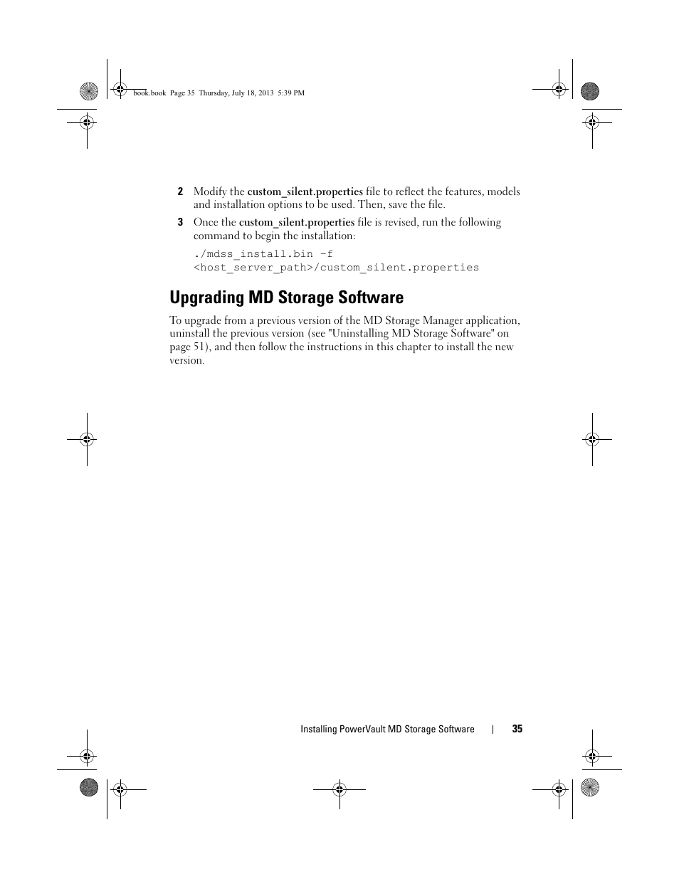 Upgrading md storage software | Dell POWERVAULT MD3620I User Manual | Page 35 / 86