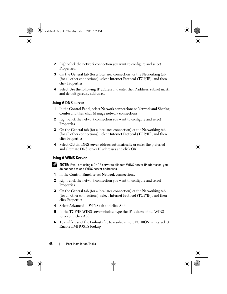 Using a dns server, Using a wins server | Dell POWERVAULT MD3620I User Manual | Page 48 / 86