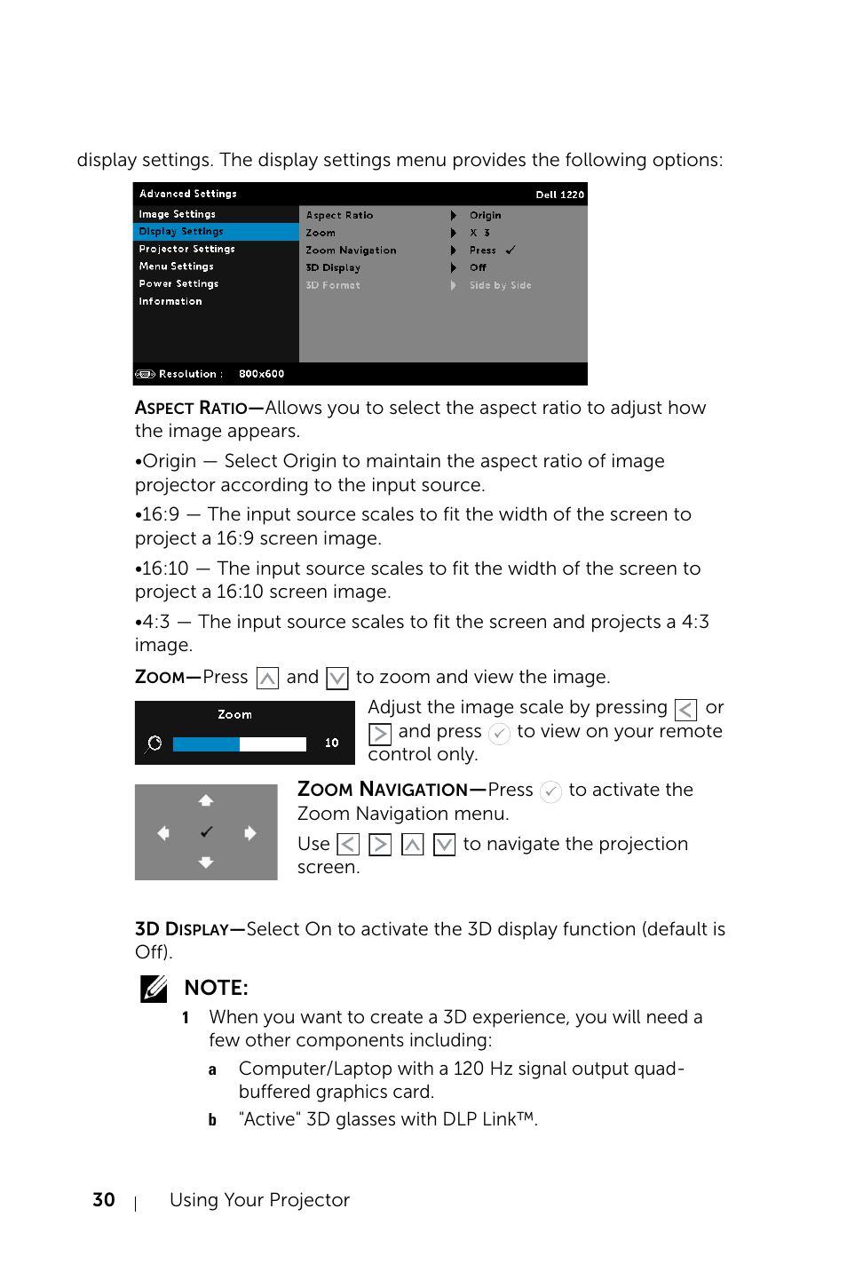 Dell Projector 1220 User Manual | Page 30 / 55
