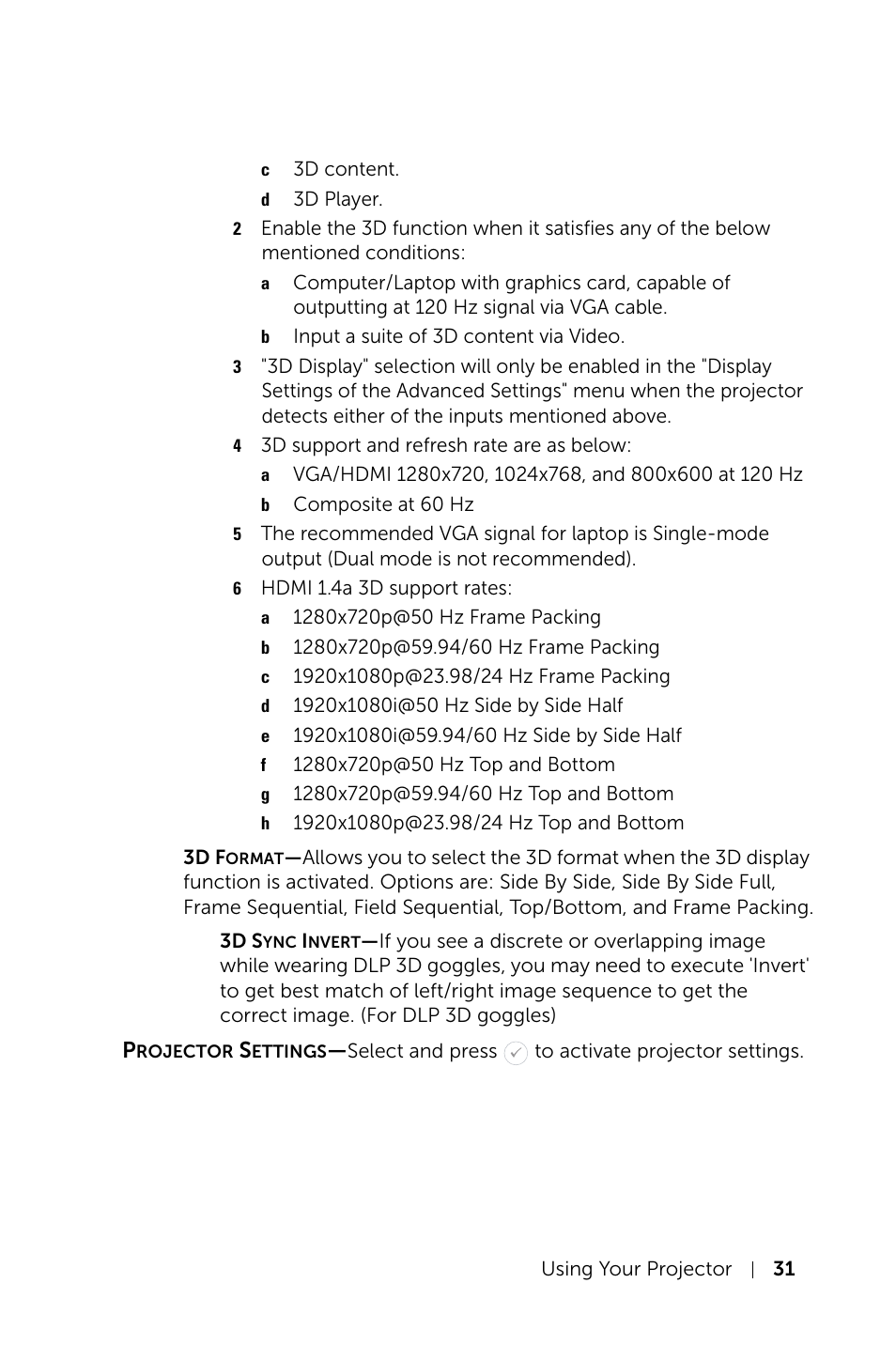 Dell Projector 1220 User Manual | Page 31 / 55