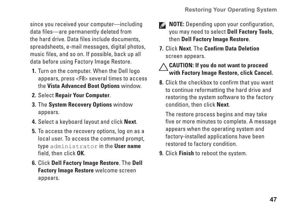 Dell Dimension 2010 User Manual | Page 49 / 90