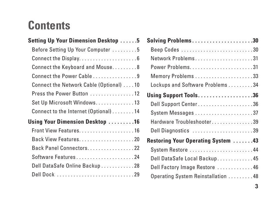 Dell Dimension 2010 User Manual | Page 5 / 90