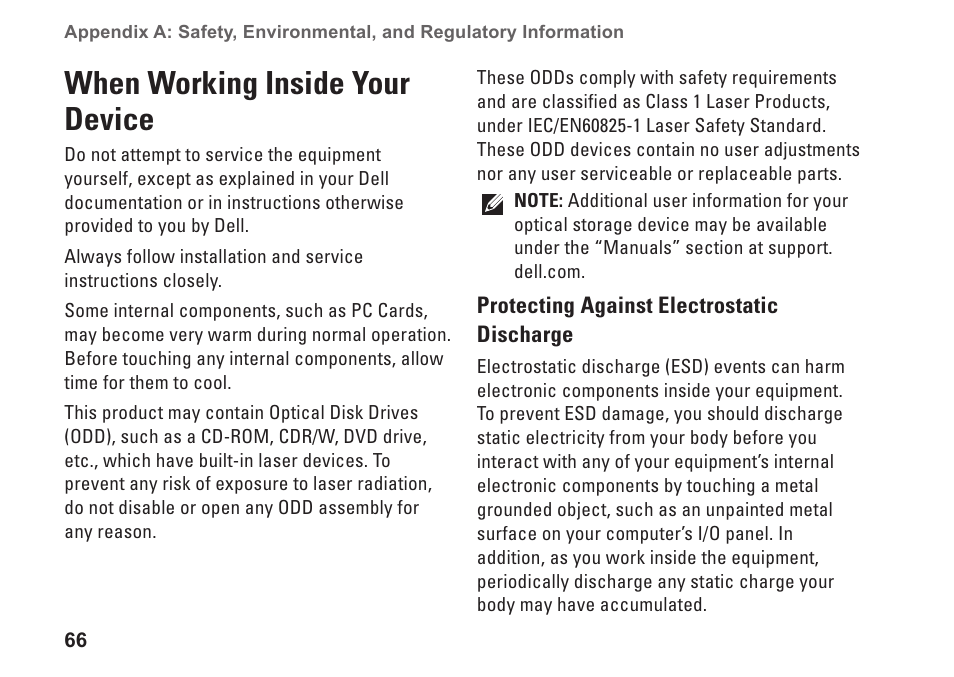 When working inside your device | Dell Dimension 2010 User Manual | Page 68 / 90