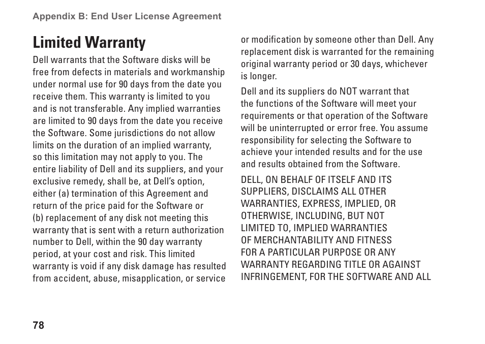 Limited warranty | Dell Dimension 2010 User Manual | Page 80 / 90