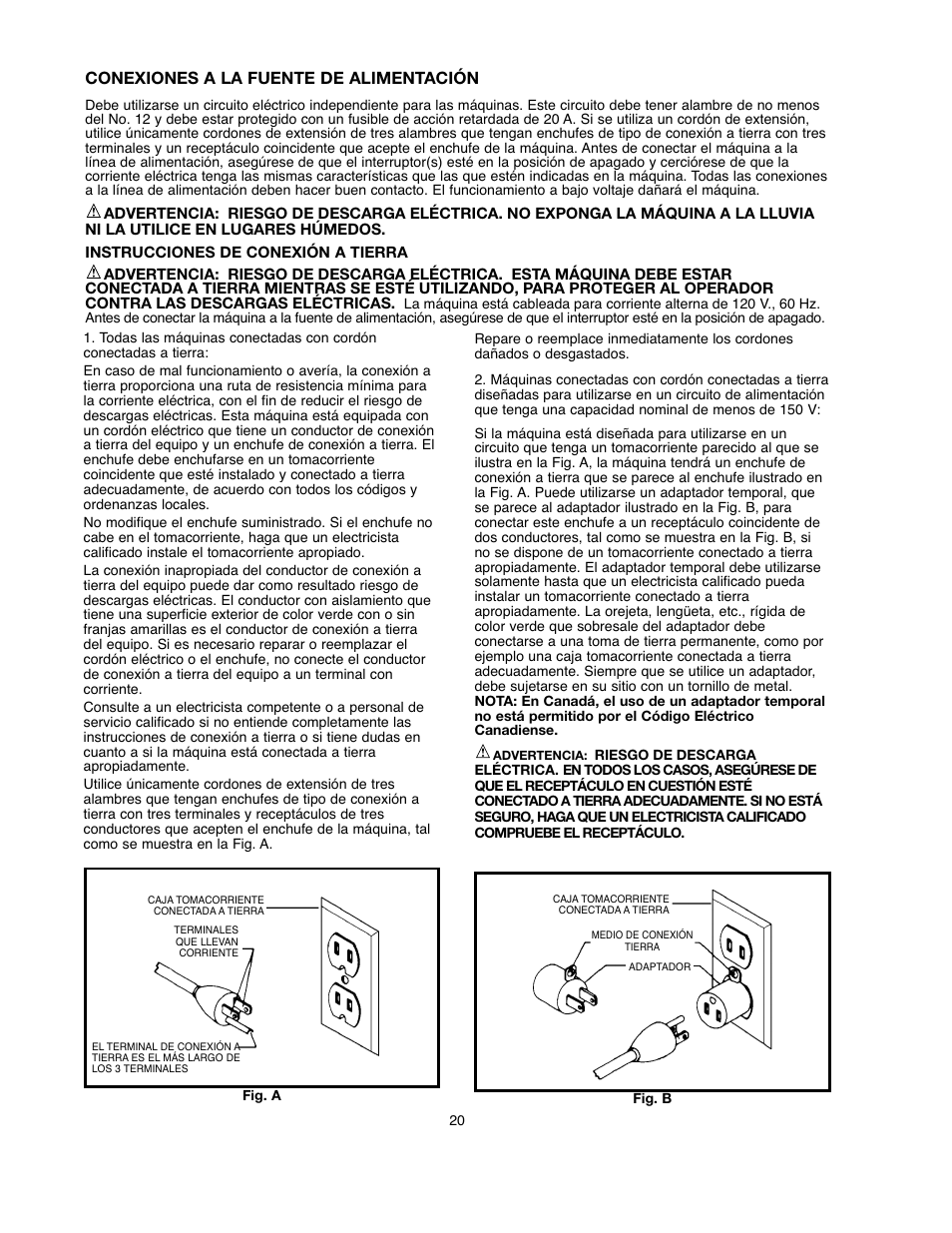 Conexiones a la fuente de alimentación | Black & Decker BDDP100 User Manual | Page 20 / 38