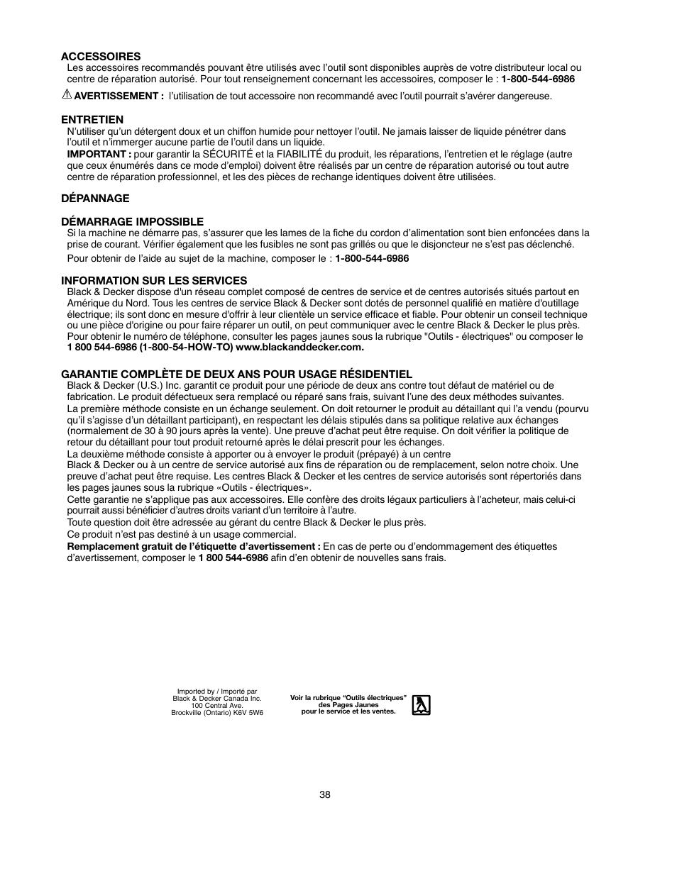 Black & Decker BDDP100 User Manual | Page 38 / 38