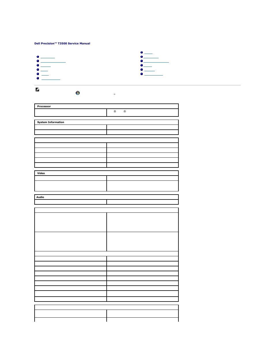 Specifications | Dell Precision T3500 (Early 2009) User Manual | Page 10 / 77