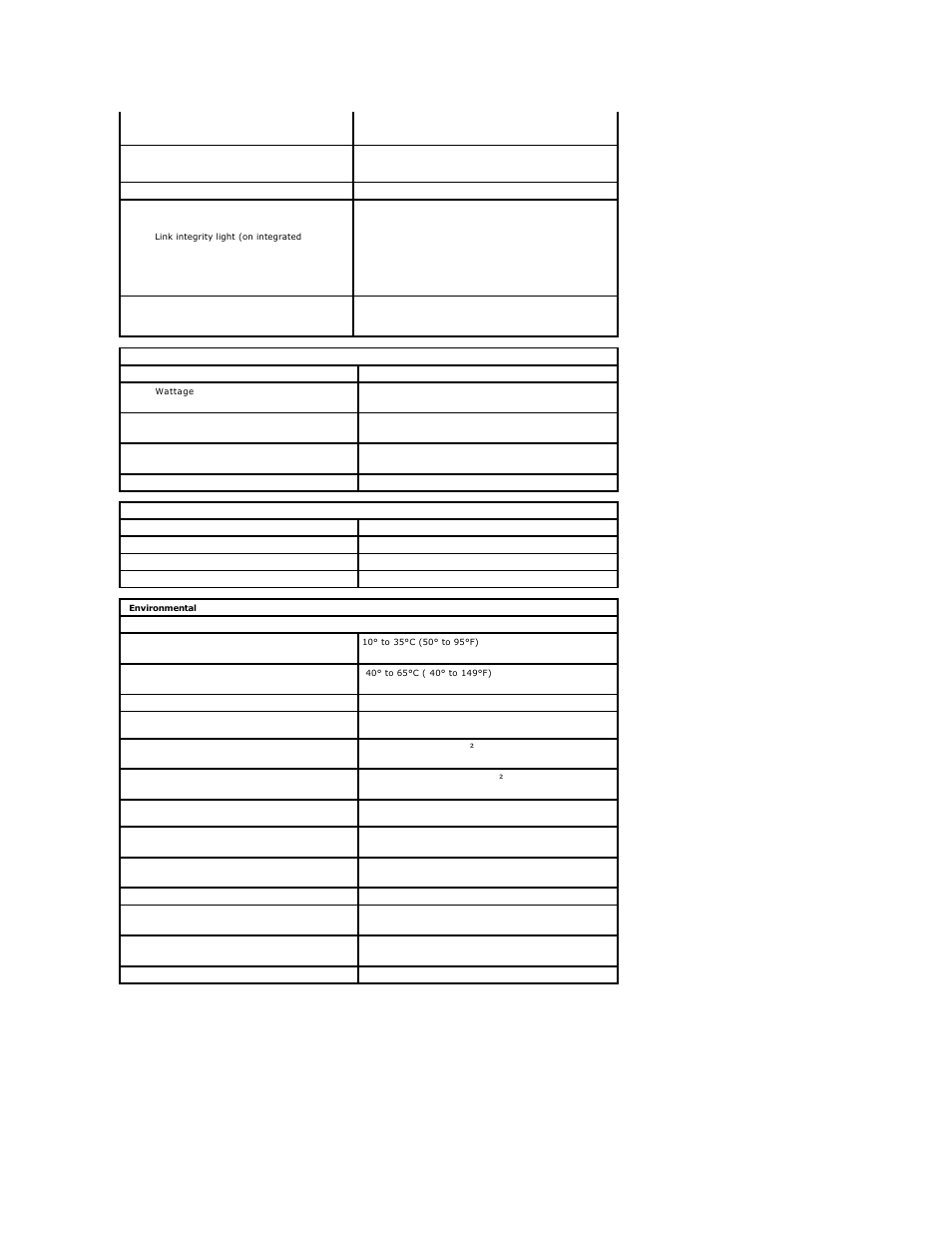 Power, Physical, Environmental | Dell Precision T3500 (Early 2009) User Manual | Page 12 / 77