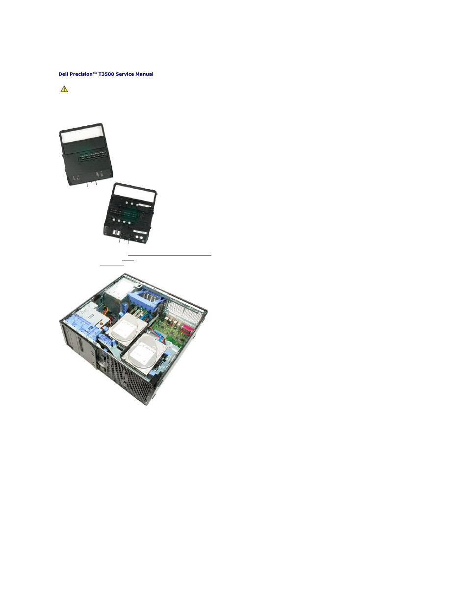 Drives bezel, Removing drives bezel | Dell Precision T3500 (Early 2009) User Manual | Page 17 / 77