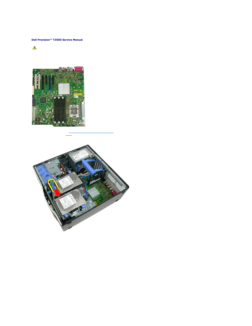 System board, Removing the system board | Dell Precision T3500 (Early 2009) User Manual | Page 61 / 77