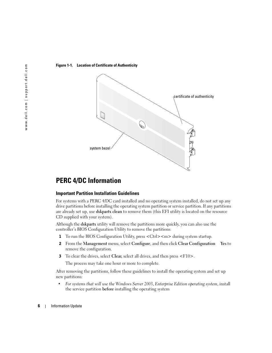 Perc 4/dc information | Dell PowerEdge 7250 User Manual | Page 6 / 34