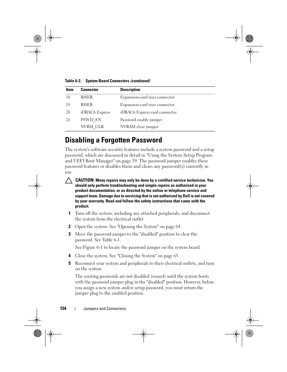 Disabling a forgotten password | Dell PowerVault DL2200 CommVault User Manual | Page 154 / 164