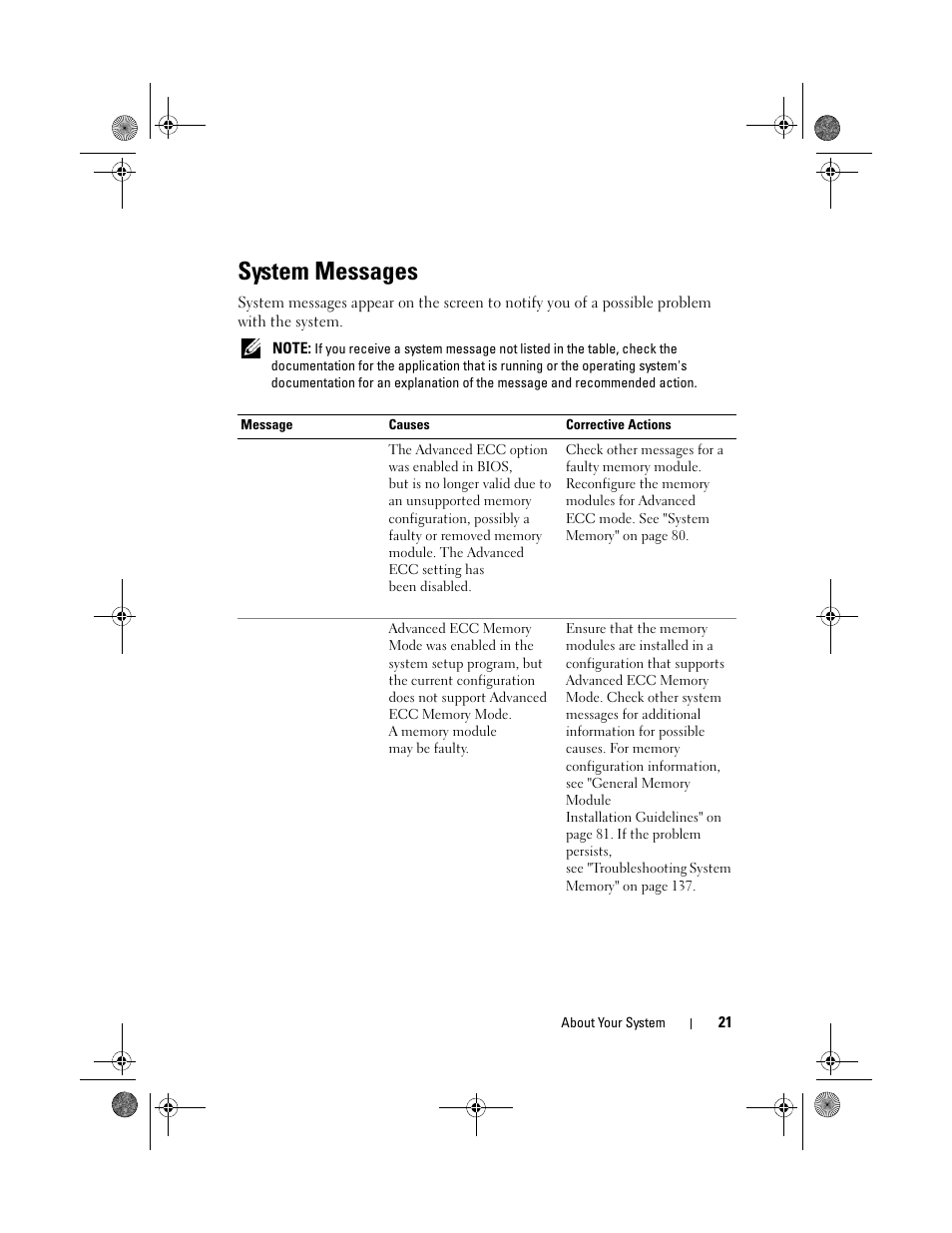 System messages | Dell PowerVault DL2200 CommVault User Manual | Page 21 / 164