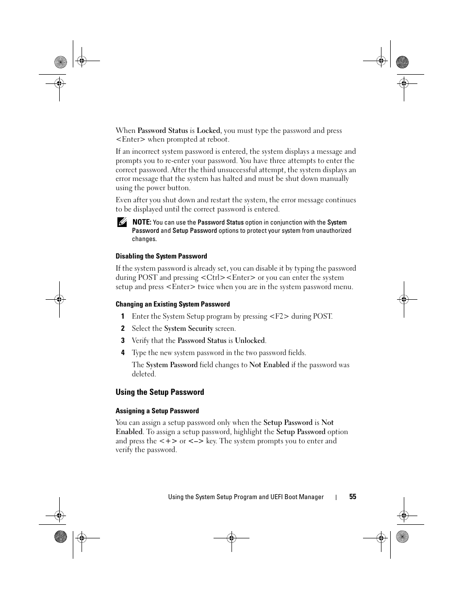 Using the setup password | Dell PowerVault DL2200 CommVault User Manual | Page 55 / 164