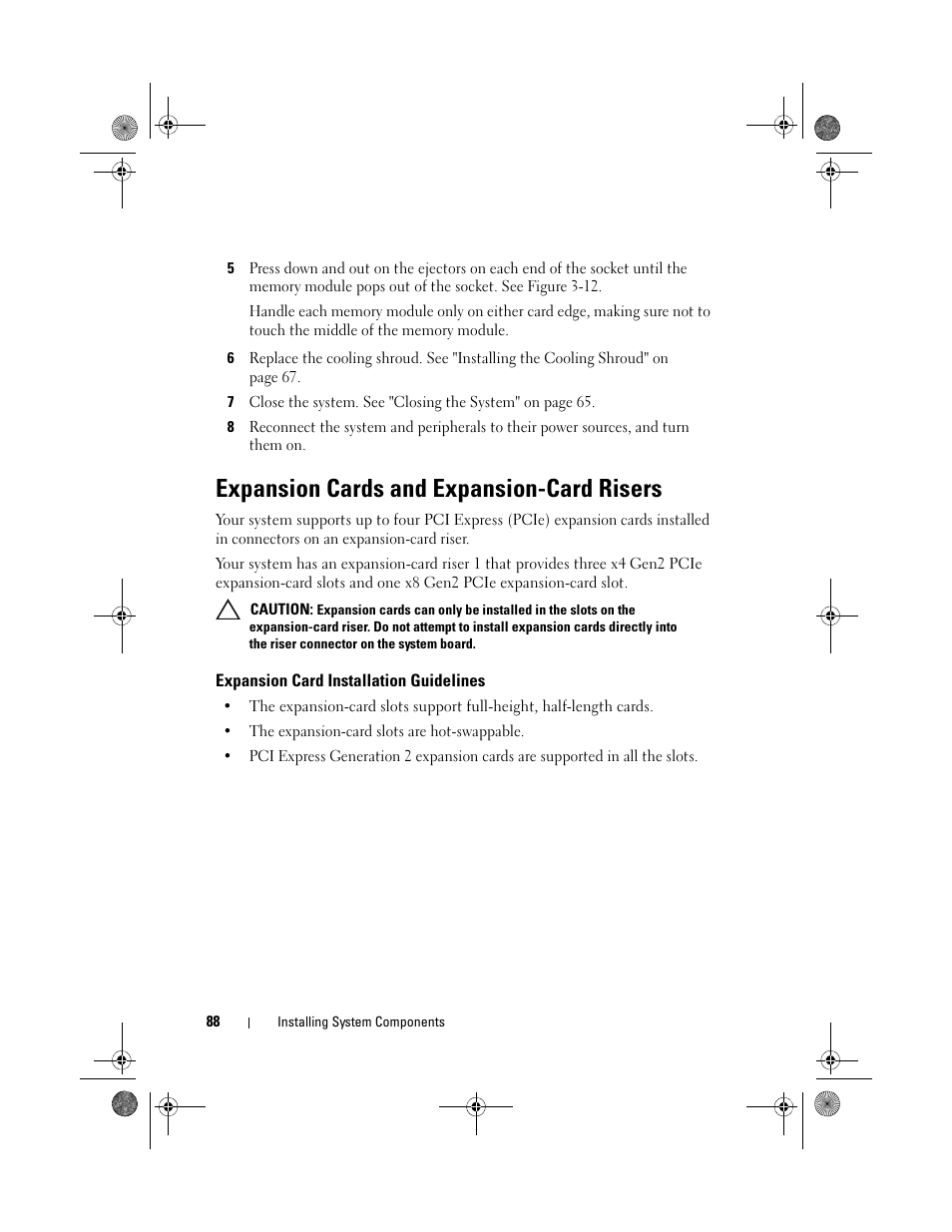 Expansion cards and expansion-card risers, Expansion card installation guidelines | Dell PowerVault DL2200 CommVault User Manual | Page 88 / 164