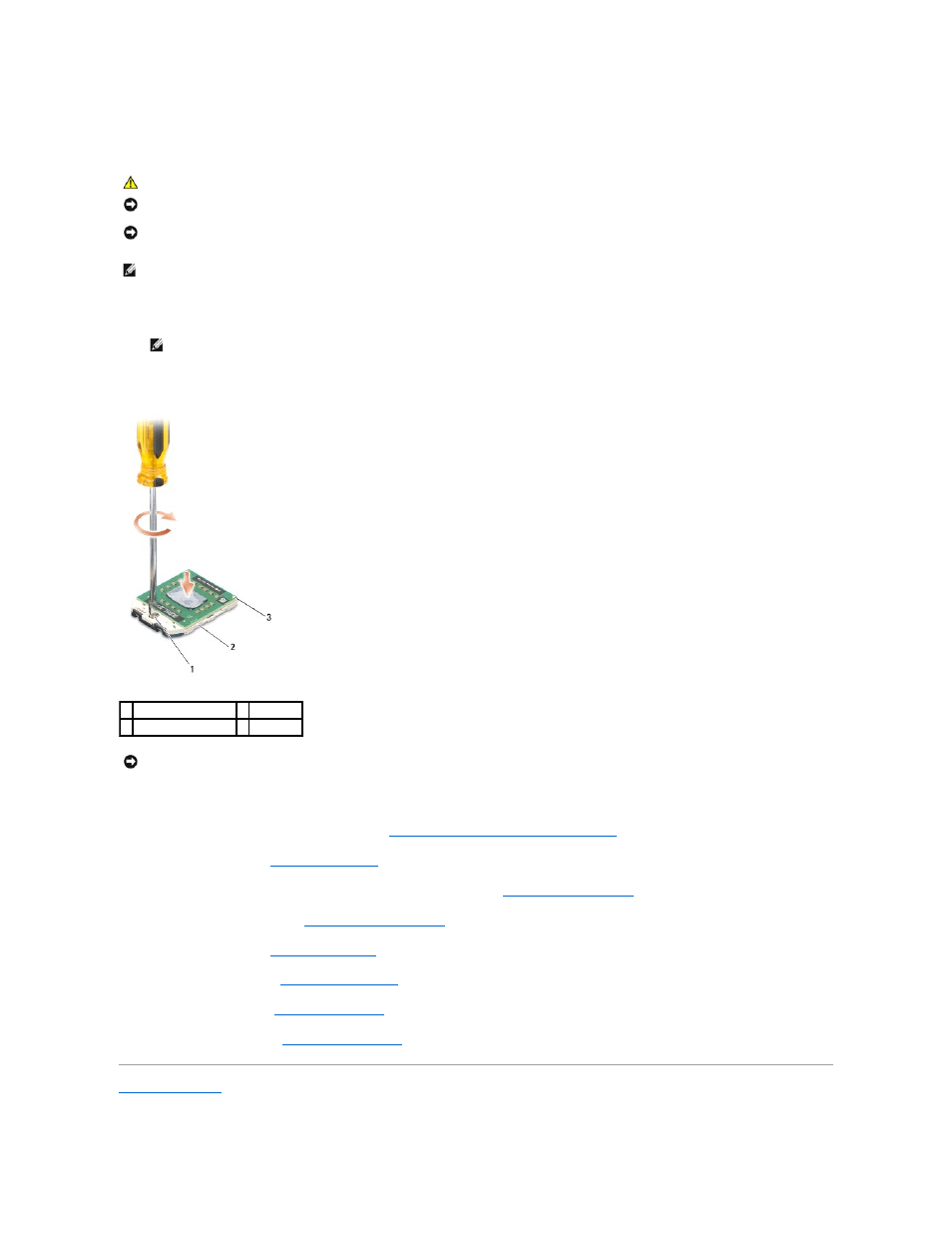 Replacing the processor module | Dell Vostro 1500 (Mid 2007) User Manual | Page 20 / 66