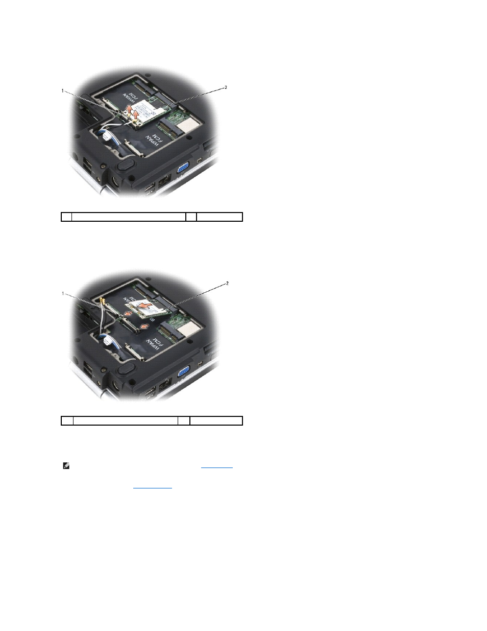 Mobile broadband or wwan card | Dell Vostro 1500 (Mid 2007) User Manual | Page 47 / 66