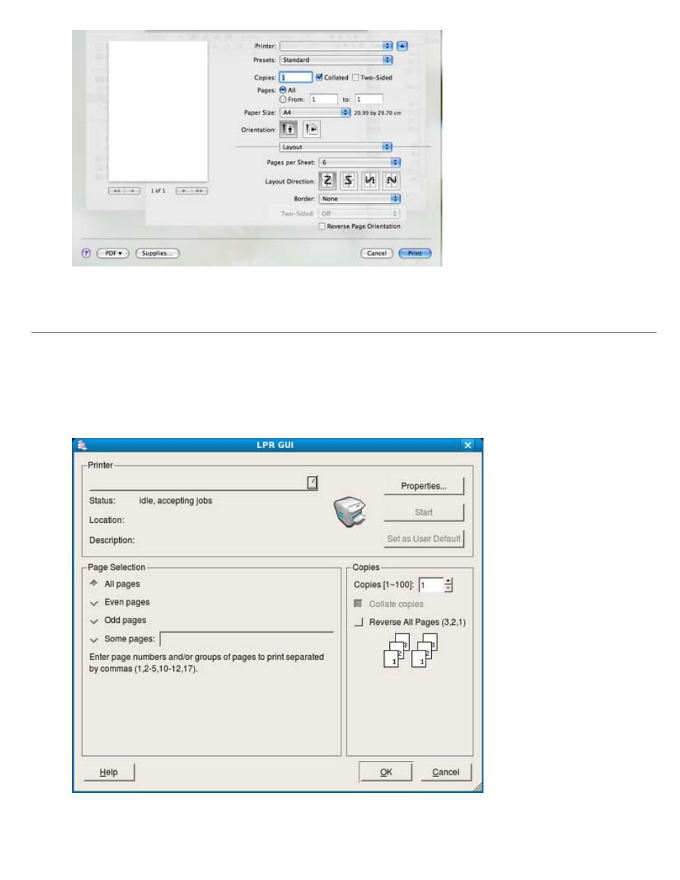 Linux printing, Printing from applications | Dell 1130 Laser Mono Printer User Manual | Page 58 / 103