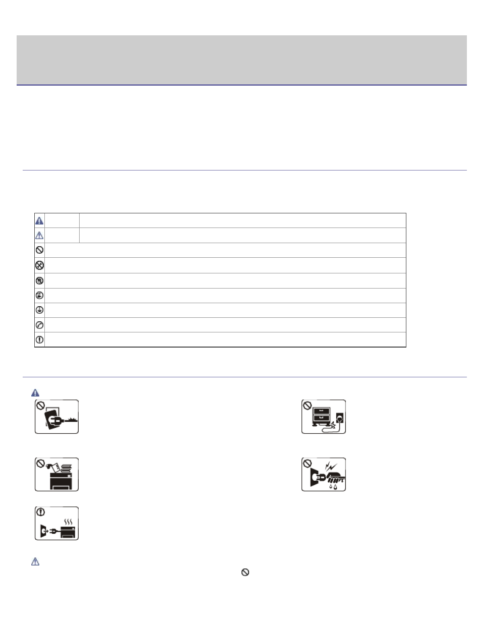 Safety information, Important safety symbols, Operating environment | Warning, Caution | Dell 1130 Laser Mono Printer User Manual | Page 6 / 103