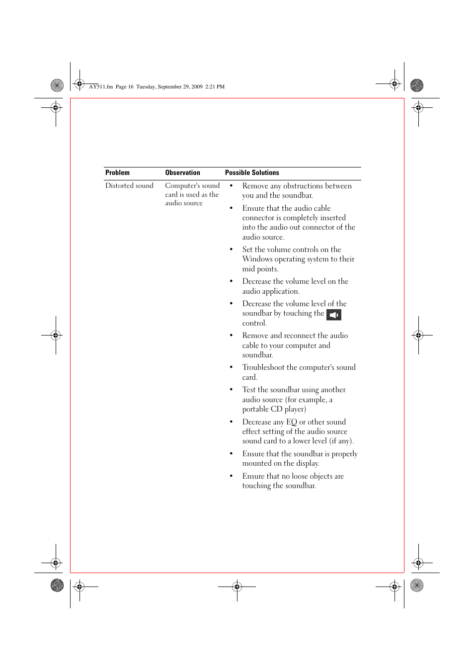 Dell FDP SoundBar with Virtual Surround (AY511) User Manual | Page 8 / 12