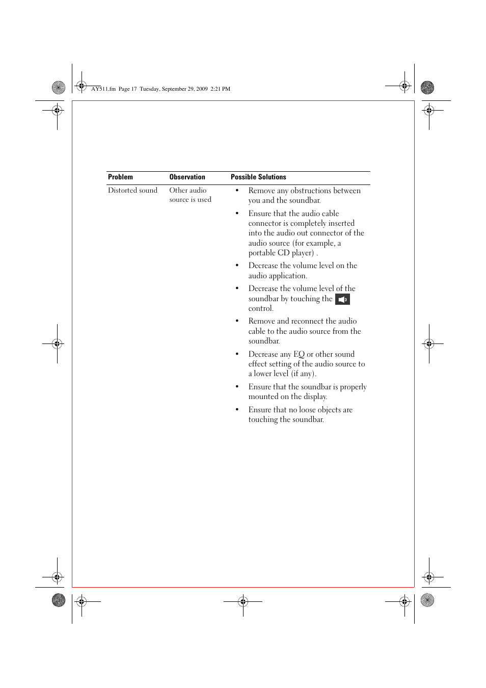 Dell FDP SoundBar with Virtual Surround (AY511) User Manual | Page 9 / 12