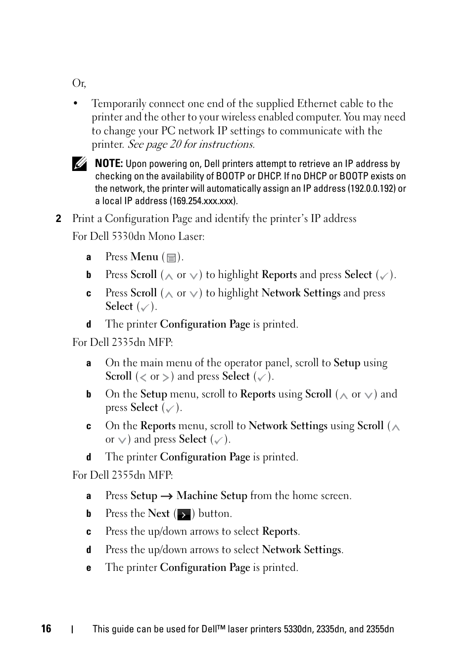 Dell 2355dn Multifunction Mono Laser Printer User Manual | Page 18 / 68