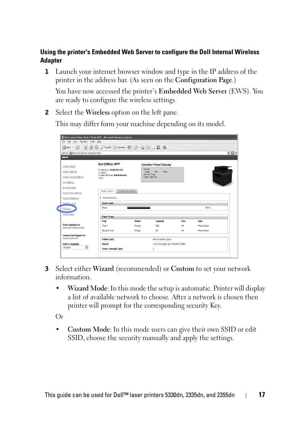 Dell 2355dn Multifunction Mono Laser Printer User Manual | Page 19 / 68