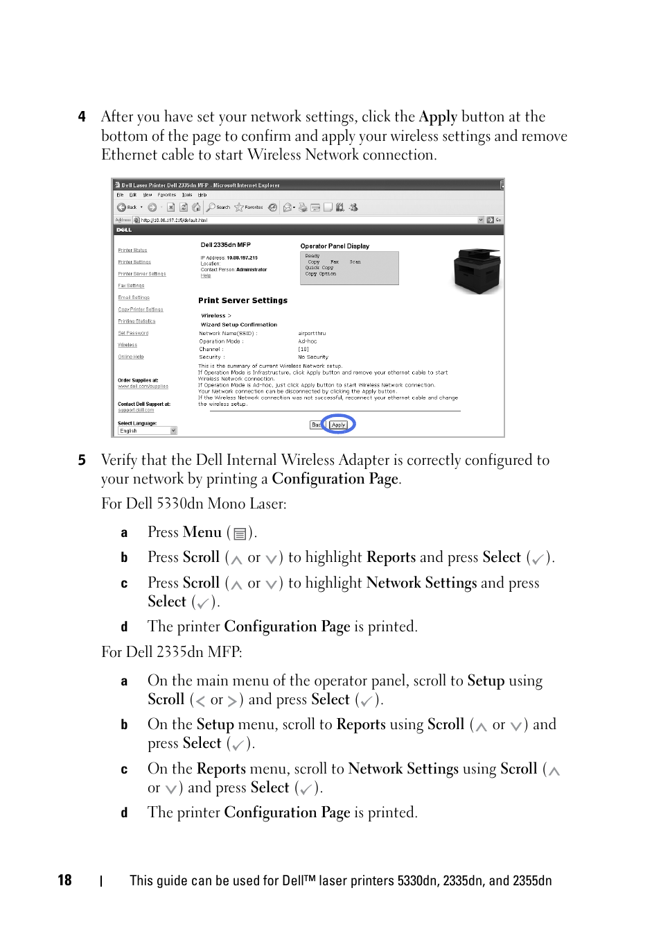 Dell 2355dn Multifunction Mono Laser Printer User Manual | Page 20 / 68