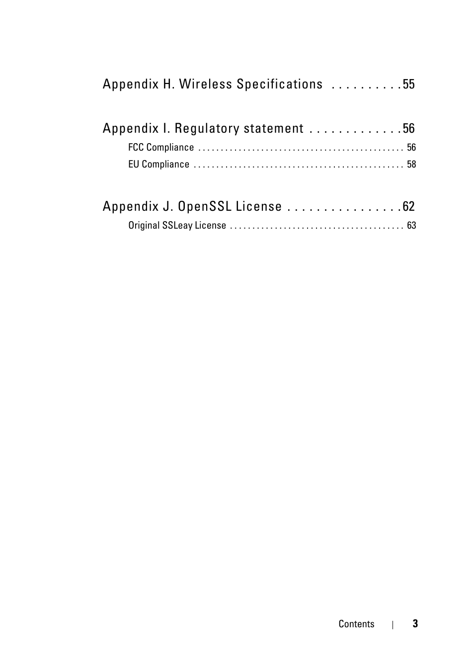 Appendix j. openssl license | Dell 2355dn Multifunction Mono Laser Printer User Manual | Page 5 / 68