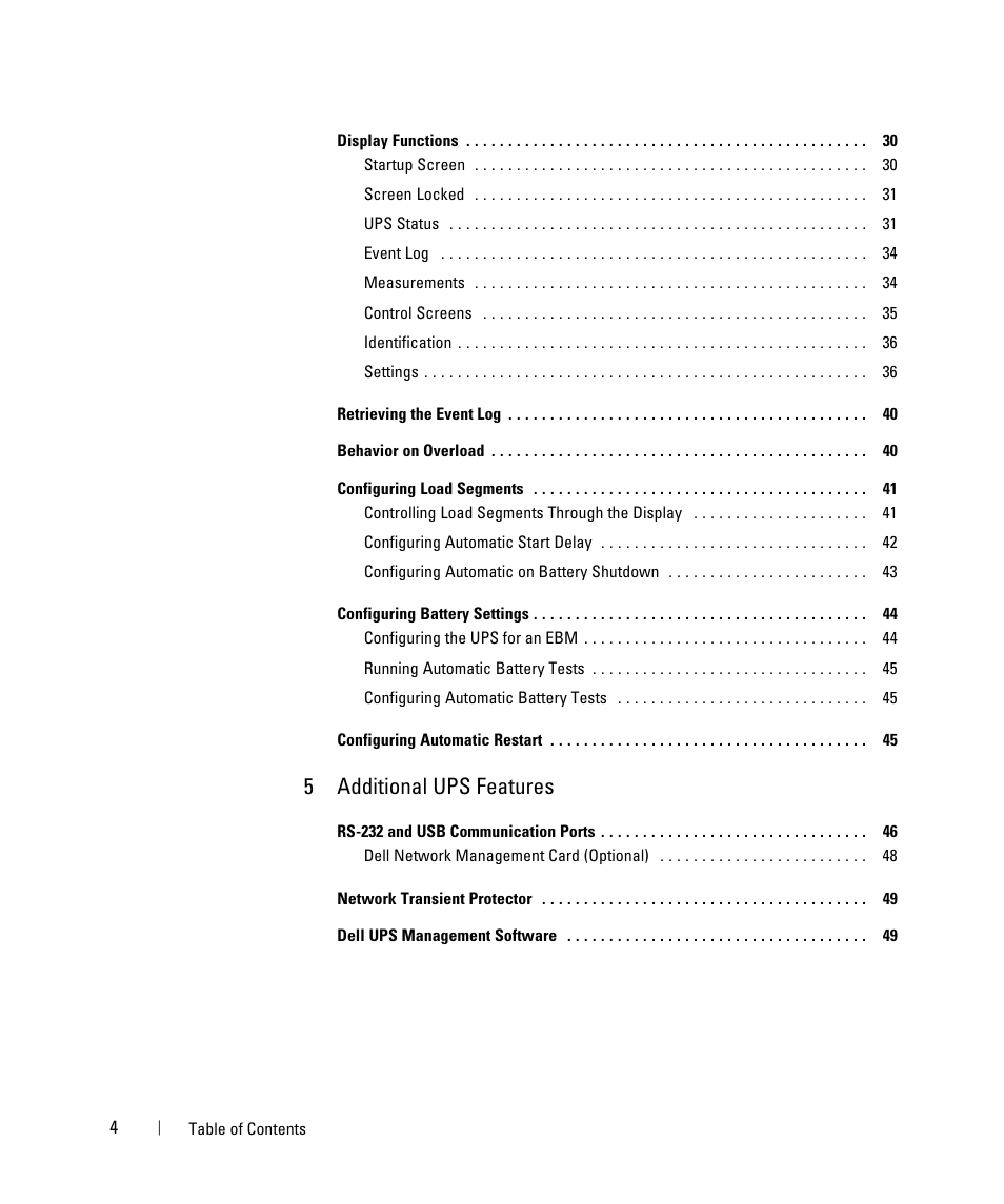 5additional ups features | Dell UPS 1000T User Manual | Page 4 / 63