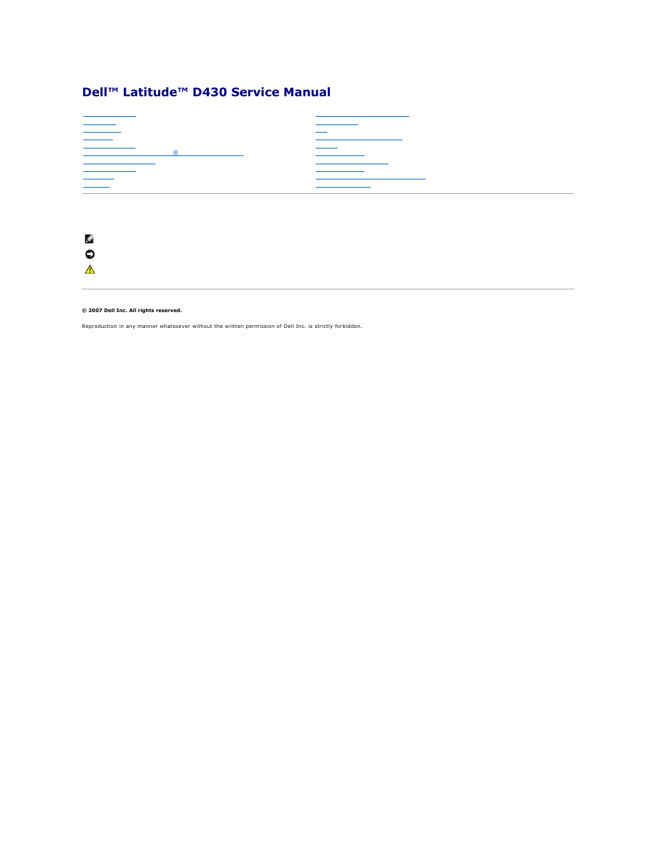 Dell Latitude D430 (Mid 2007) User Manual | 37 pages