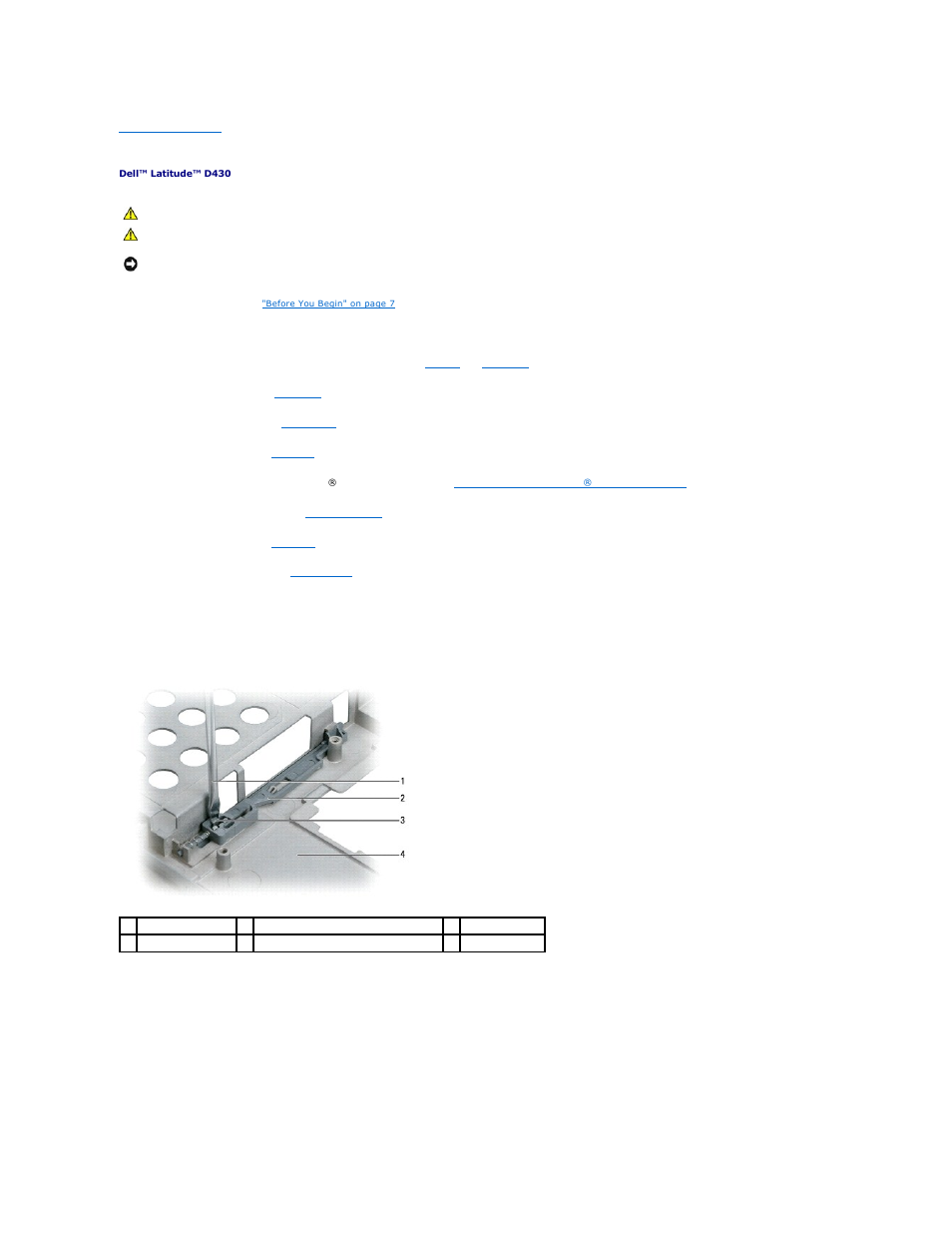 Battery latches | Dell Latitude D430 (Mid 2007) User Manual | Page 2 / 37