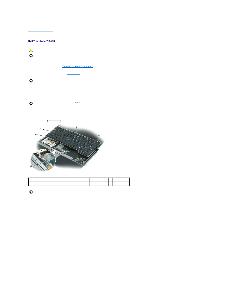 Keyboard | Dell Latitude D430 (Mid 2007) User Manual | Page 25 / 37