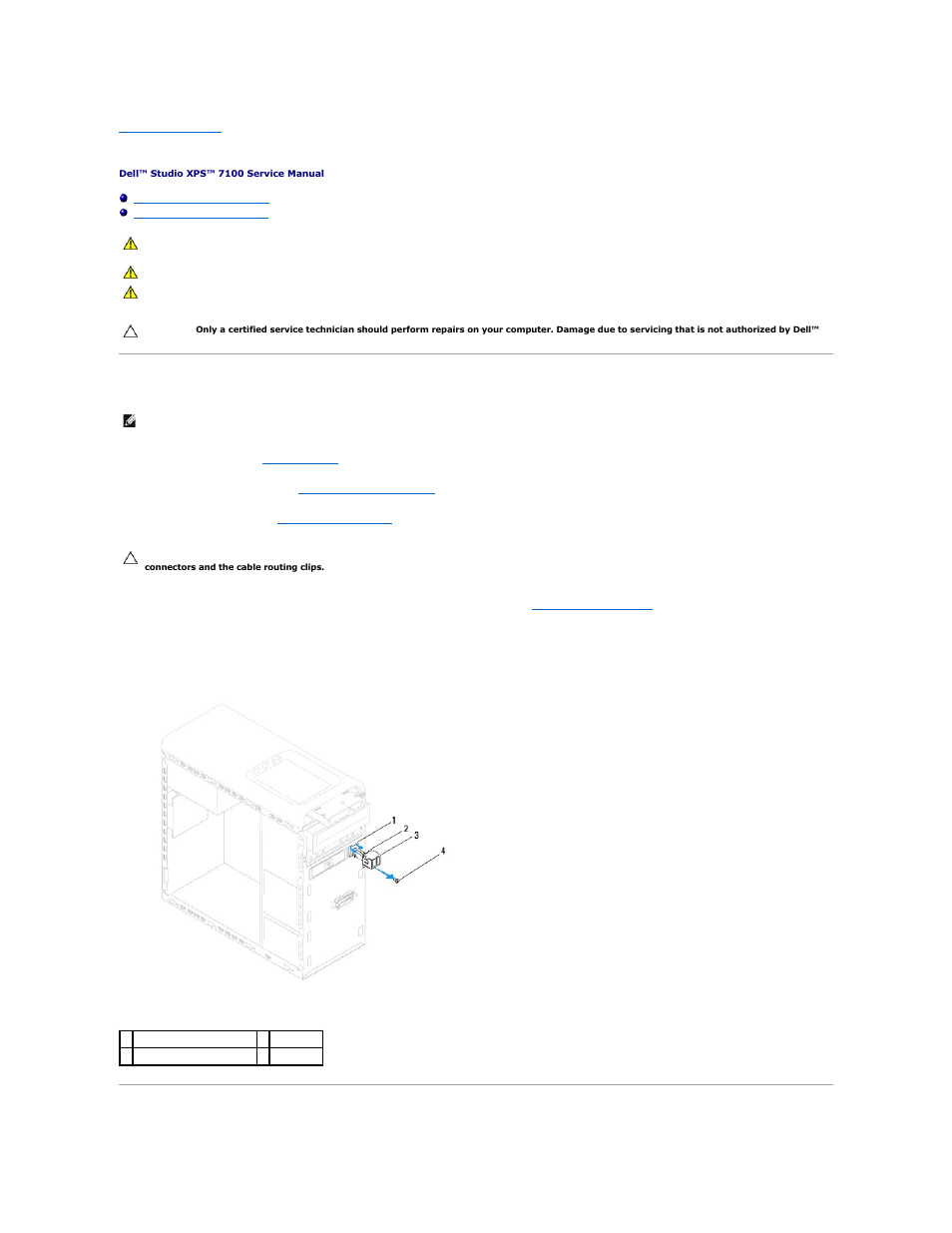 Front usb panel, Removing the front usb panel | Dell Studio XPS 7100 (Mid 2010) User Manual | Page 30 / 53