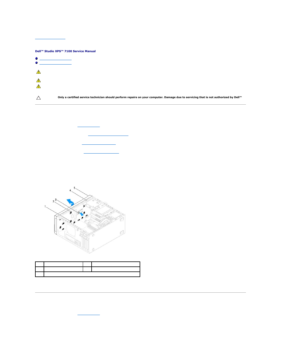 Top cover, Removing the top cover, Replacing the top cover | Dell Studio XPS 7100 (Mid 2010) User Manual | Page 50 / 53