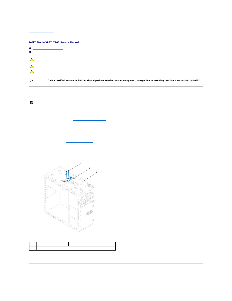 Top i/o panel, Removing the top i/o panel | Dell Studio XPS 7100 (Mid 2010) User Manual | Page 52 / 53