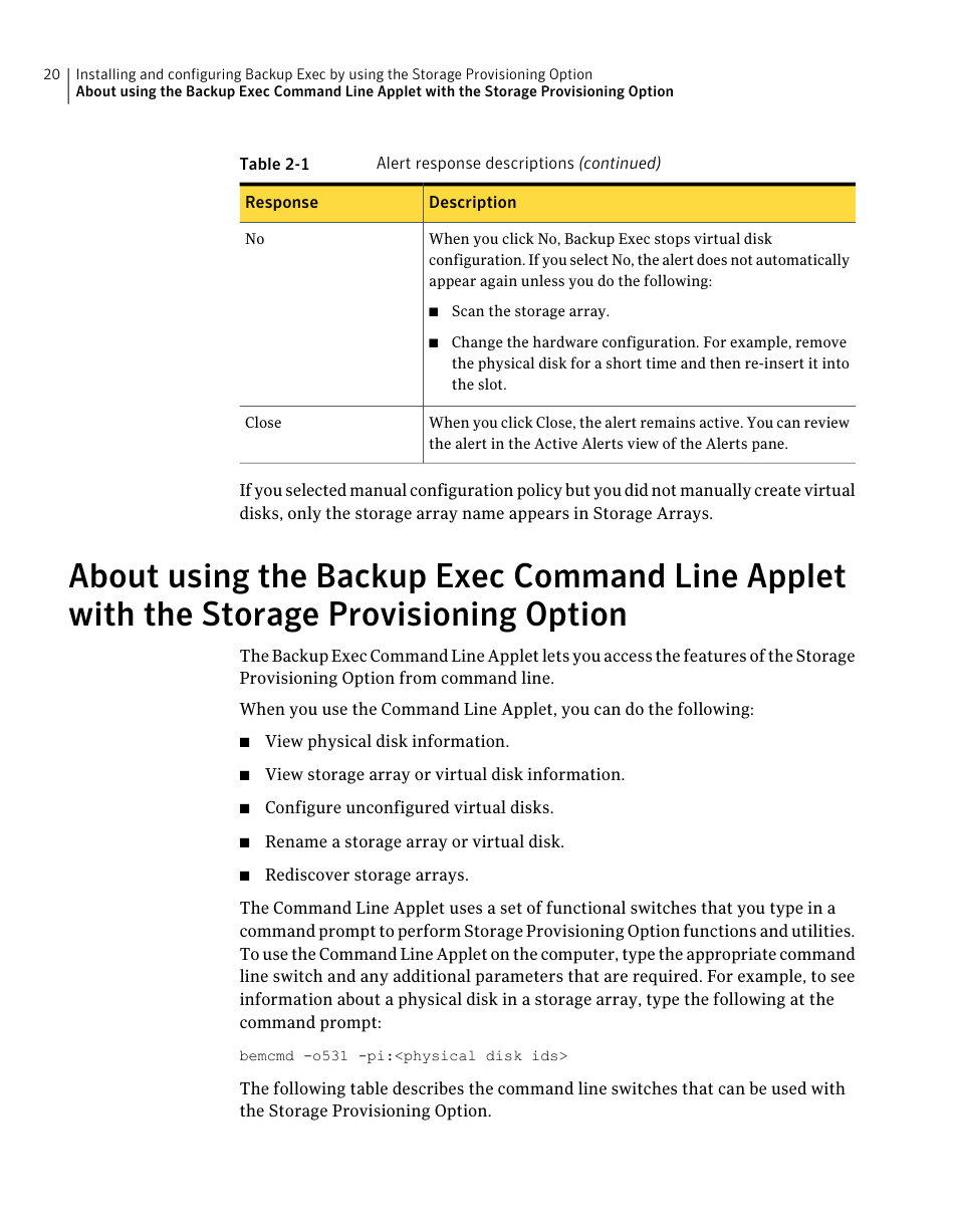 Provisioning option | Dell PowerVault DL2000 User Manual | Page 20 / 59