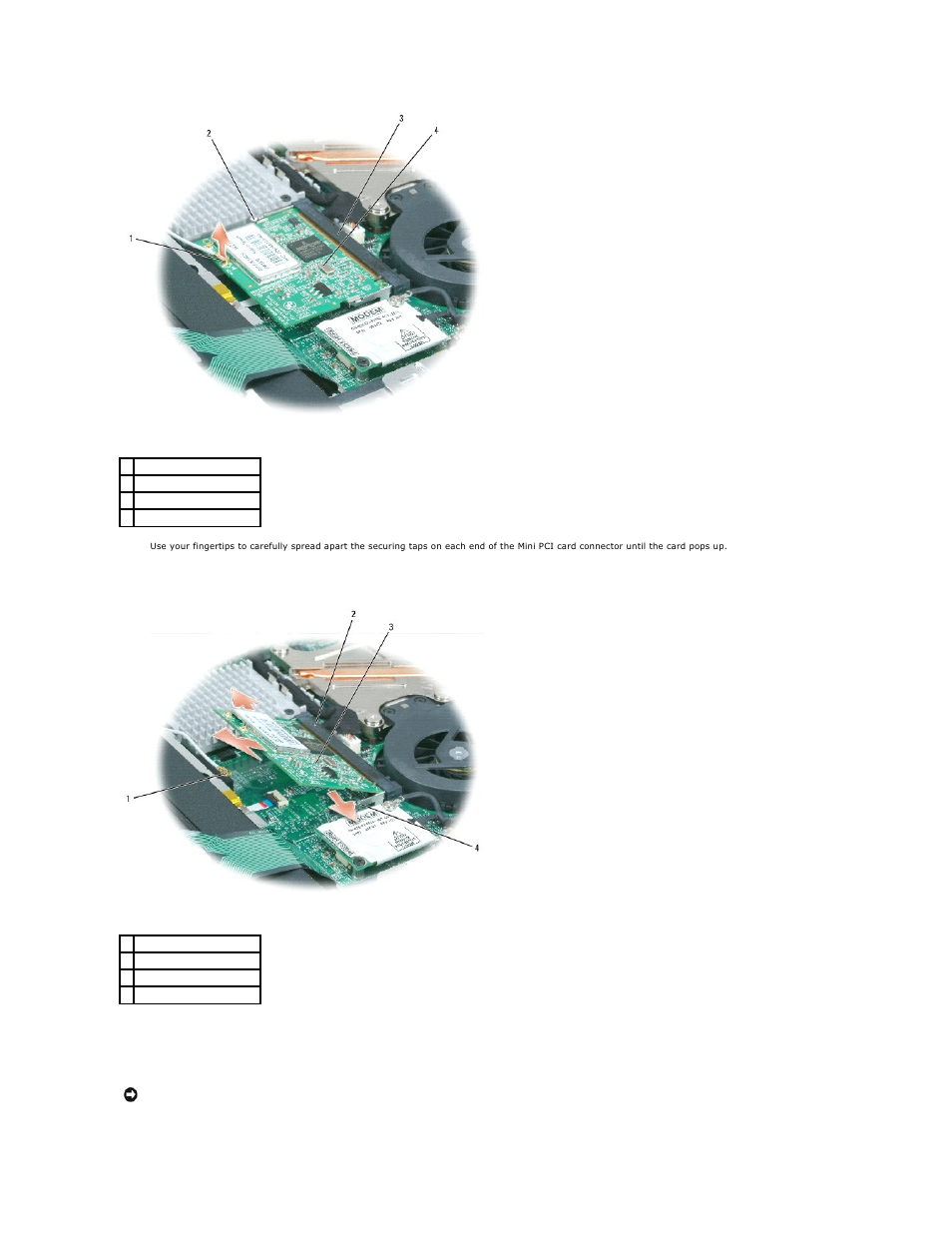 Installing the mini pci card | Dell Inspiron 2200 User Manual | Page 43 / 45