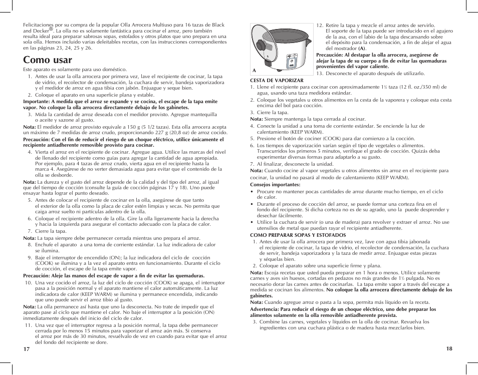 Como usar | Black & Decker RC446 User Manual | Page 10 / 25