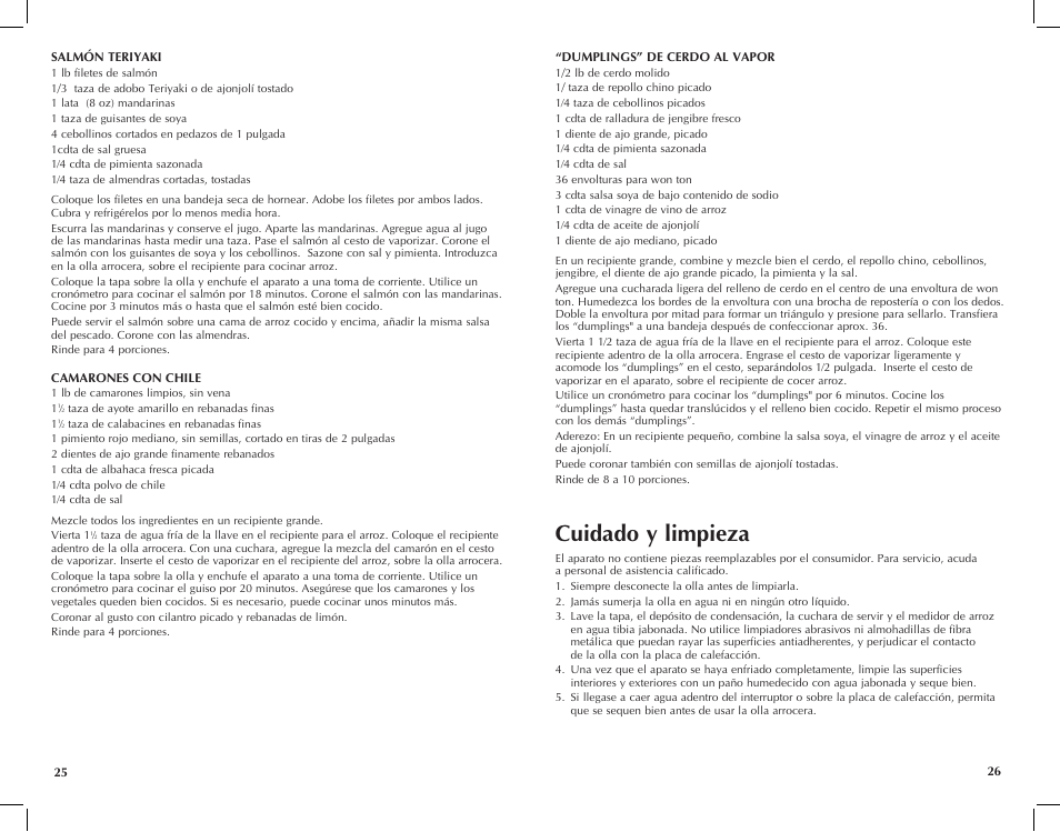 Cuidado y limpieza | Black & Decker RC446 User Manual | Page 14 / 25