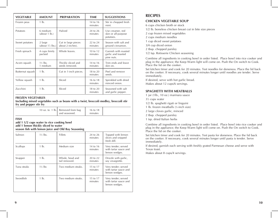 Recipes | Black & Decker RC446 User Manual | Page 6 / 25