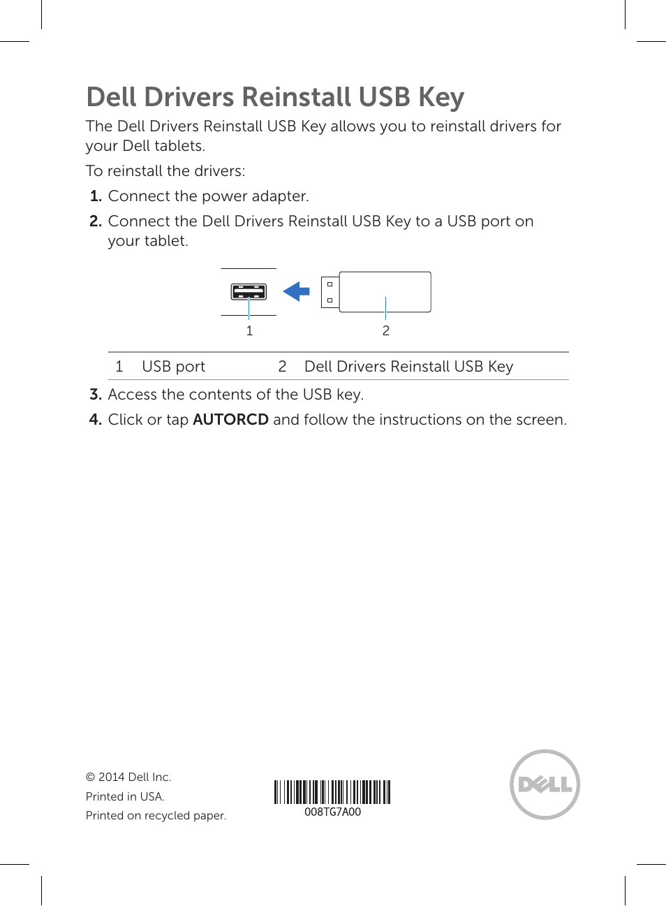 Dell Venue 11 Pro (5130-32Bit) User Manual | 1 page