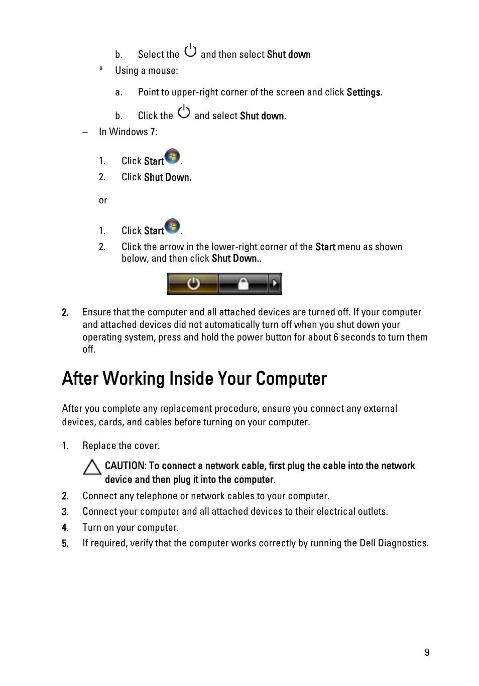 After working inside your computer | Dell Precision T1600 (Early 2011) User Manual | Page 9 / 89