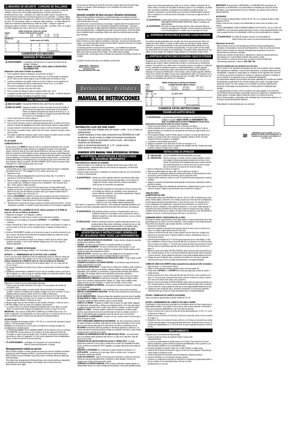 Manual de instrucciones, Si funciona… y funciona muy bien | Black & Decker 598053-00 User Manual | Page 2 / 2