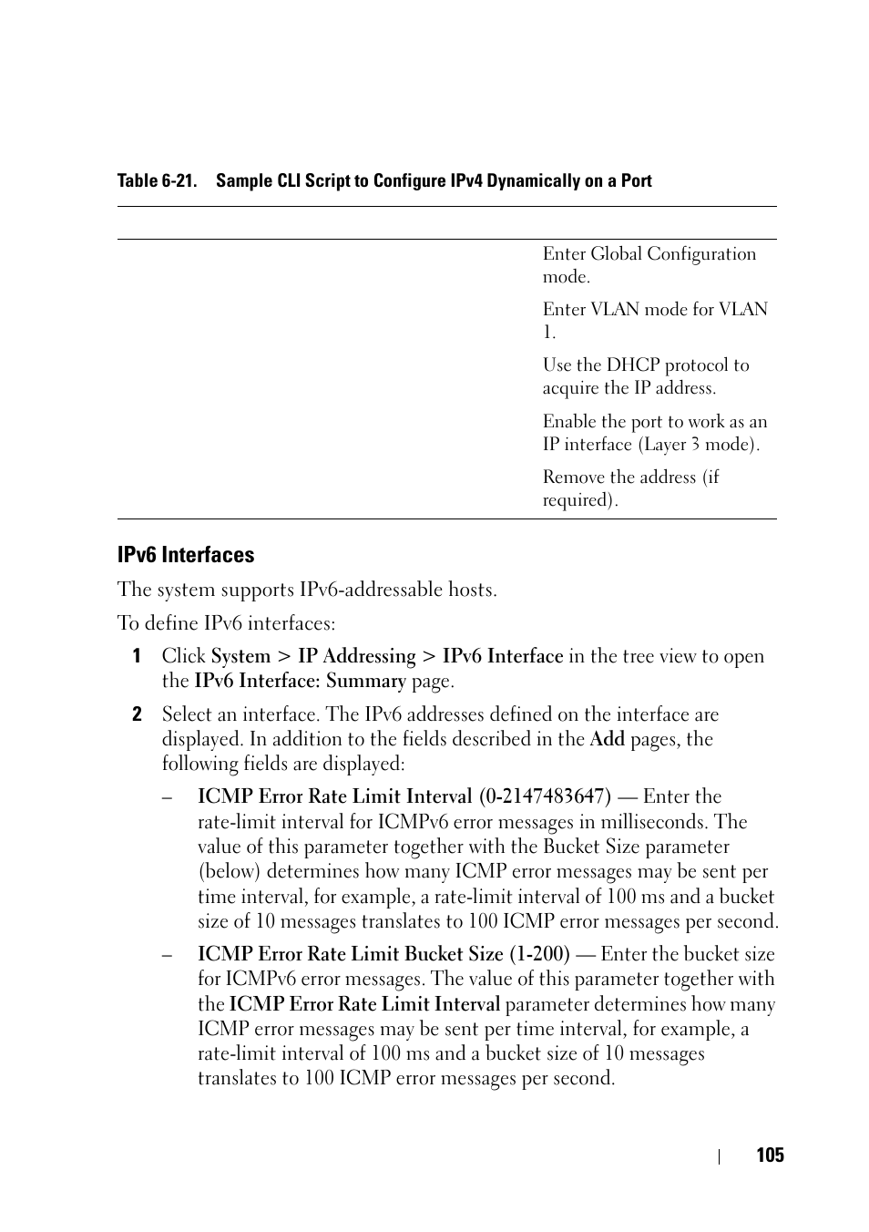 Ipv6 interfaces | Dell PowerEdge VRTX User Manual | Page 105 / 476