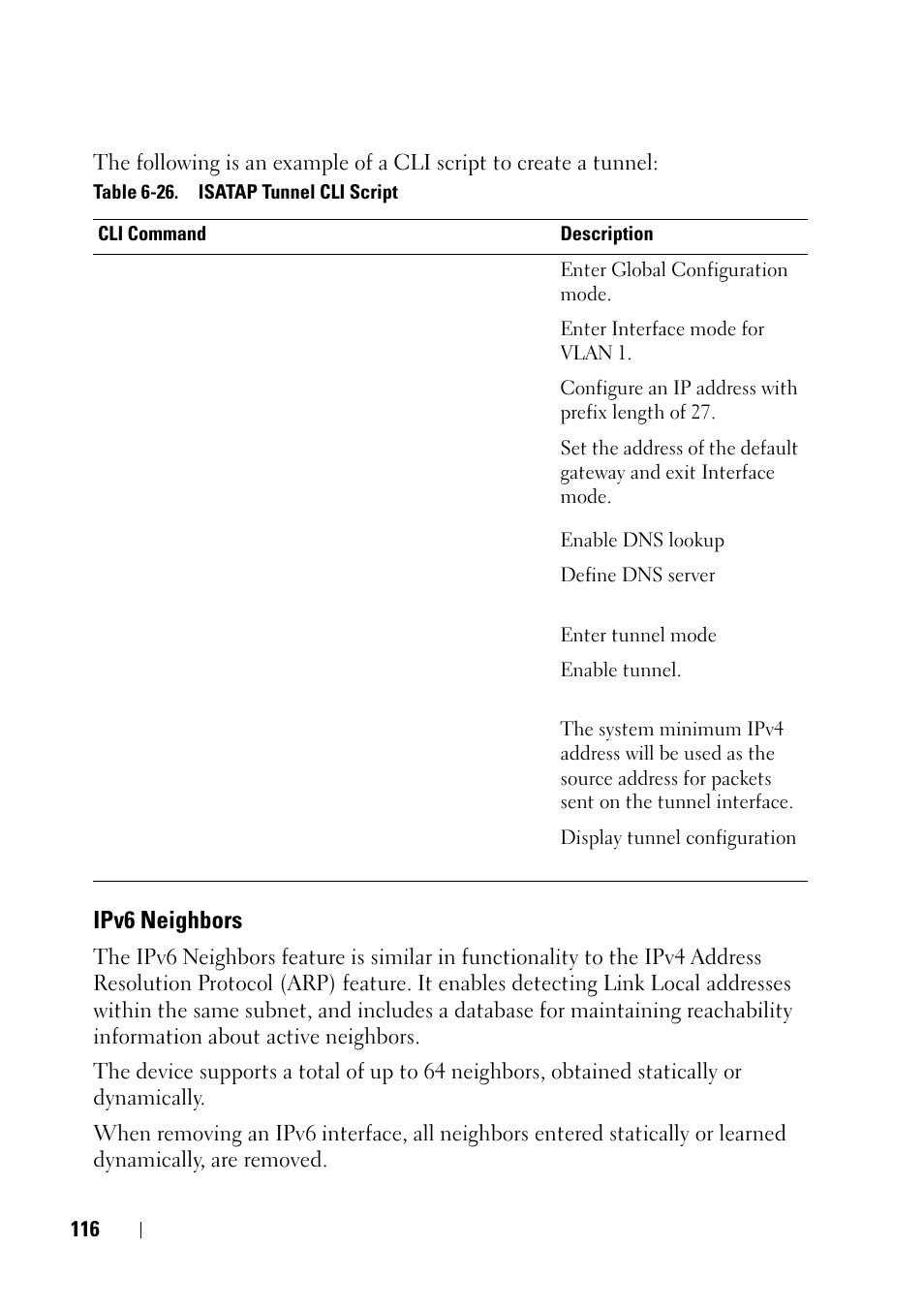 Ipv6 neighbors | Dell PowerEdge VRTX User Manual | Page 116 / 476