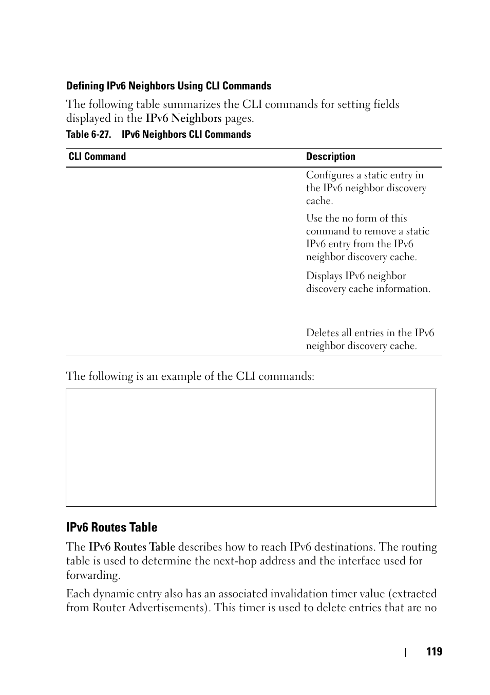 Ipv6 routes table | Dell PowerEdge VRTX User Manual | Page 119 / 476