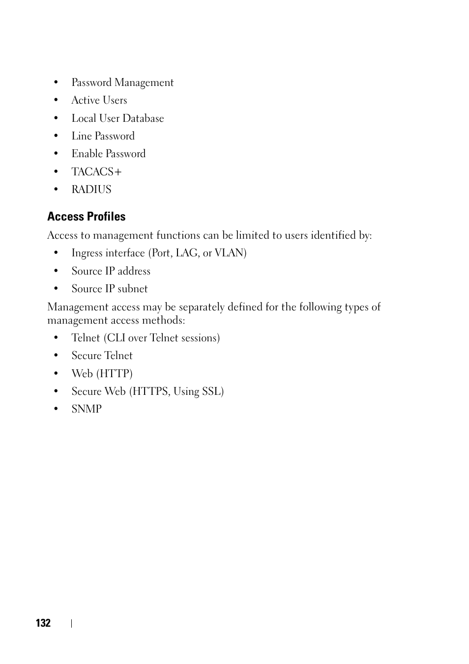 Access profiles | Dell PowerEdge VRTX User Manual | Page 132 / 476