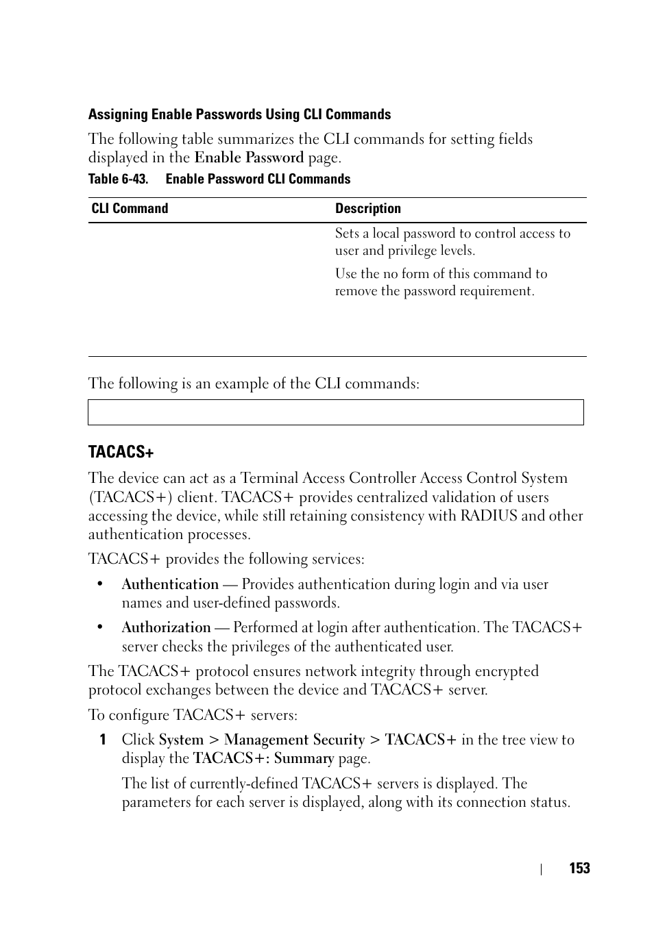 Tacacs, Information, see "tacacs+" on | Dell PowerEdge VRTX User Manual | Page 153 / 476