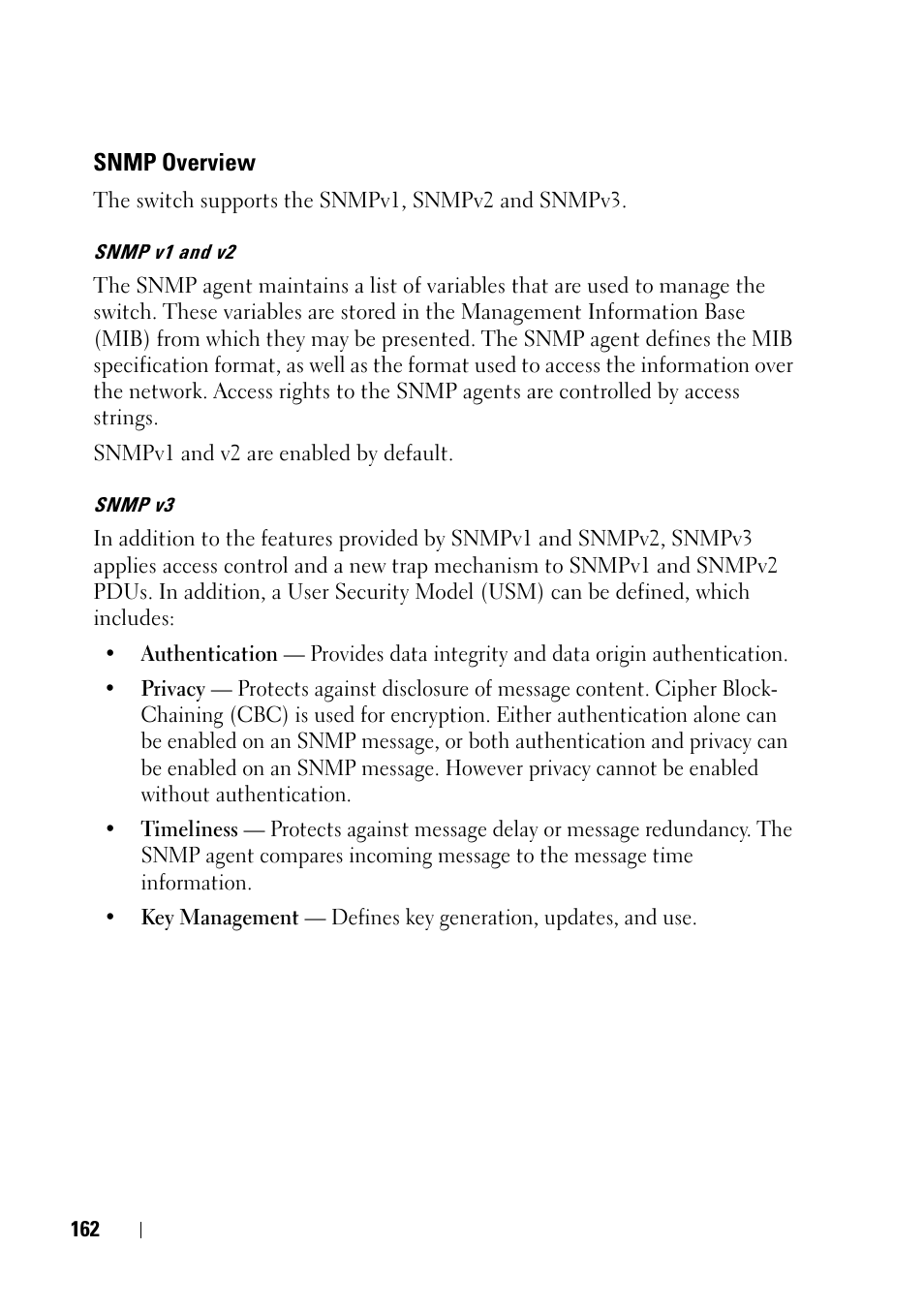 Snmp overview | Dell PowerEdge VRTX User Manual | Page 162 / 476
